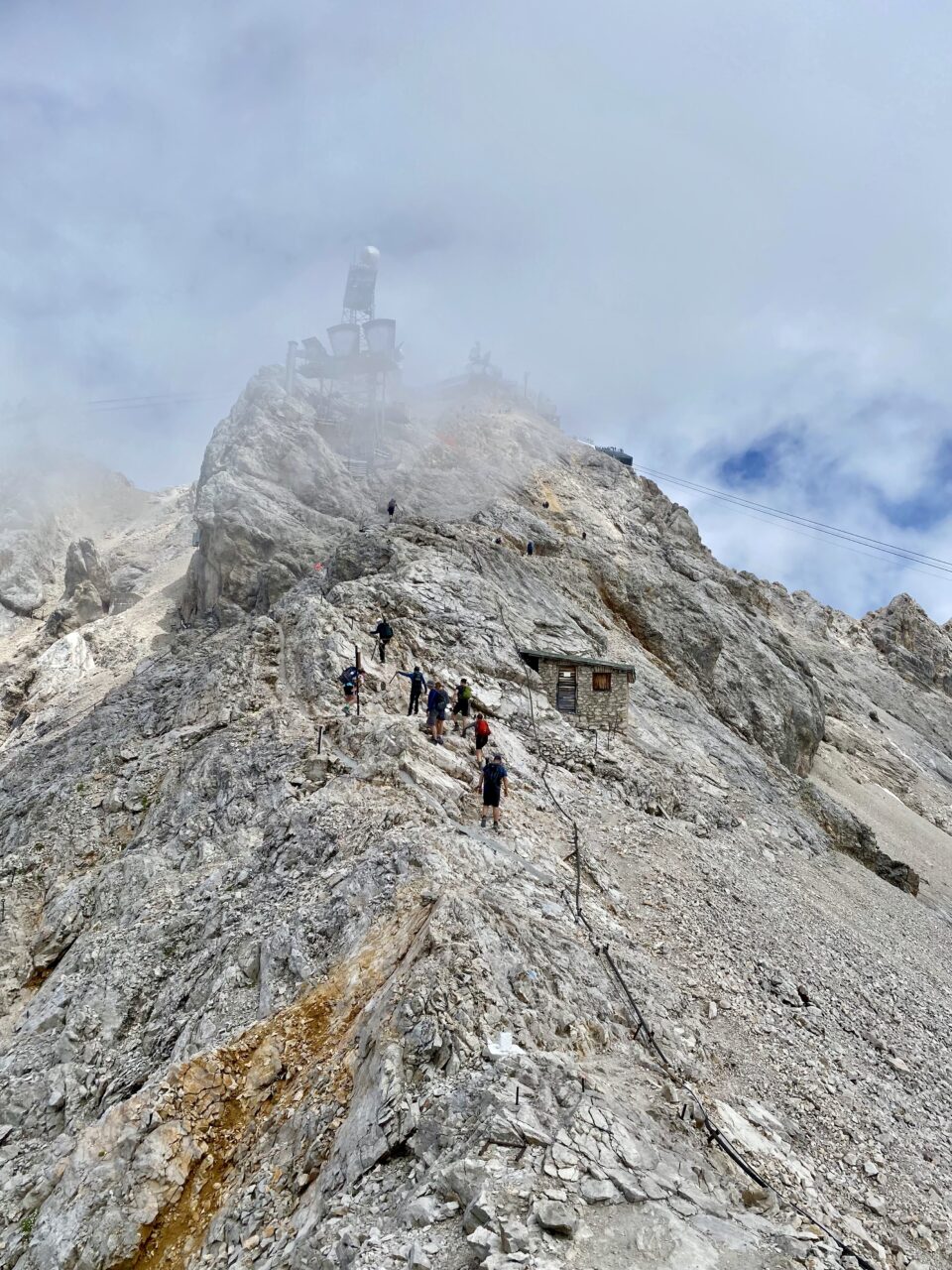 Berggrat kurz vor dem Gipfel der Zugspitze